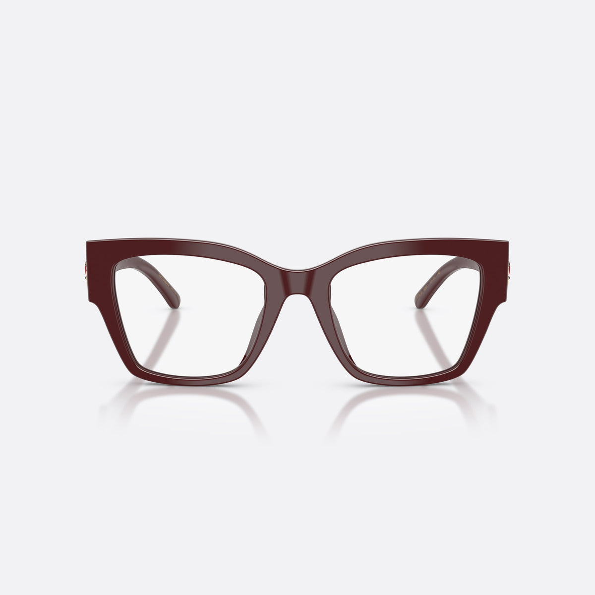 Dolce & Gabbana DG3435B 3091 eyeglasses, red butterfly frame for women, plain bridge, integrated into rim, full-rim acetate frame, front view