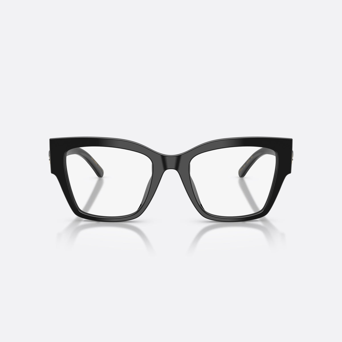 Dolce & Gabbana DG3435B 501 eyeglasses, black butterfly frame for women, plain bridge, integrated into front, brand logo on temples, front view