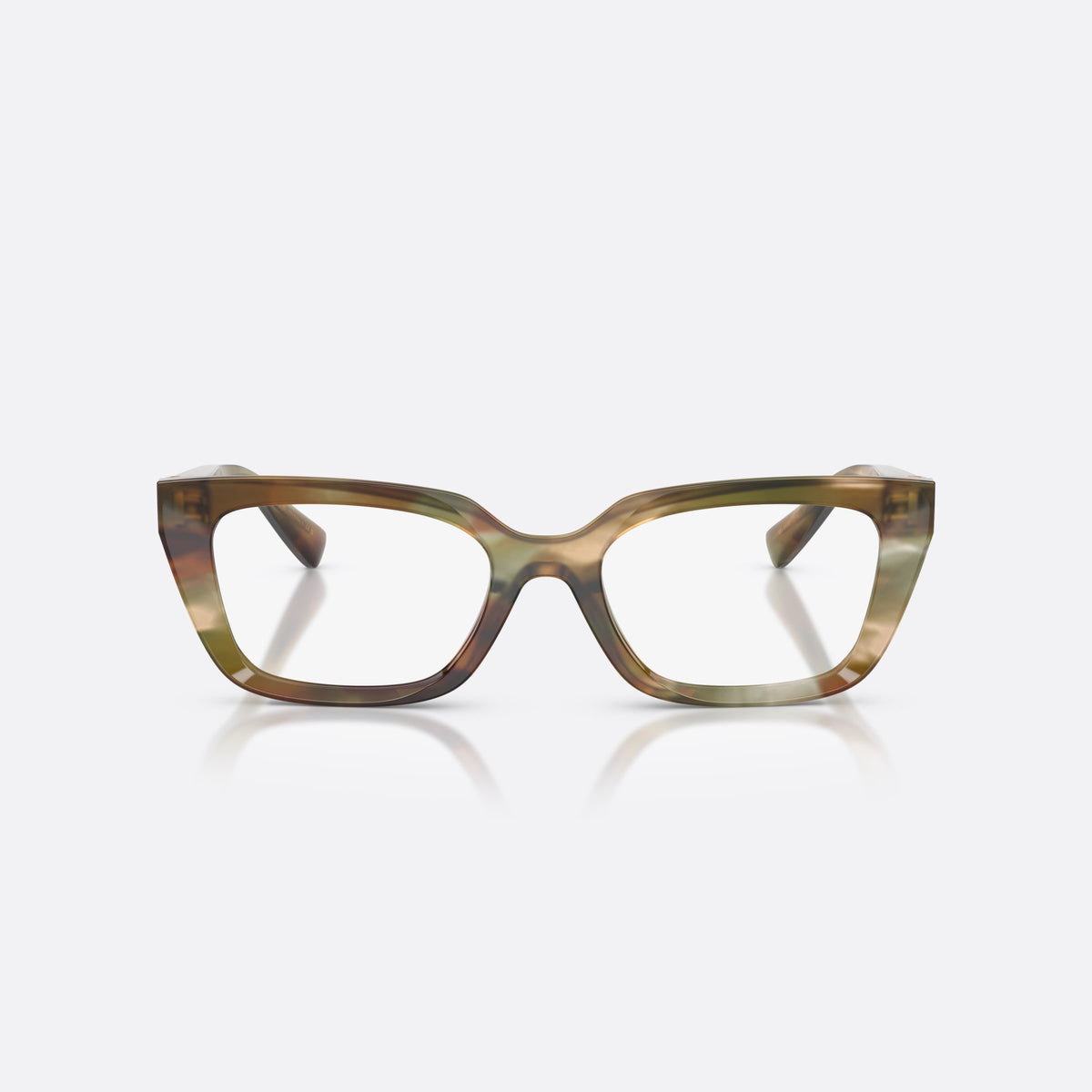 Dolce & Gabbana DG3436 3446 eyeglasses, brown rectangle frame for women, plain saddle style bridge, brand lettering on temples, front view