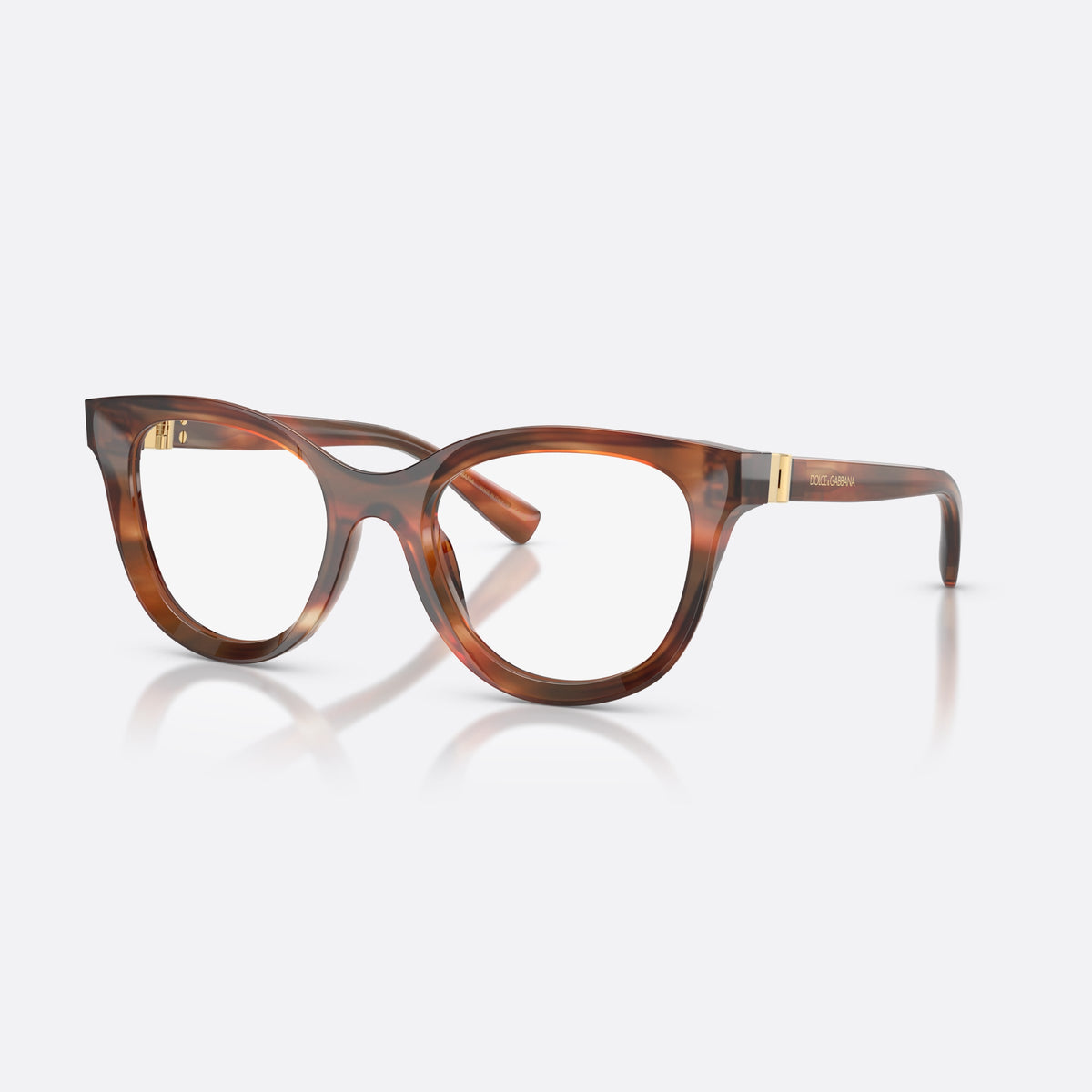 Rame ochelari de vedere Dolce & Gabbana DG3437 3221, phantos havana, pentru femei, punte simplă, integrată în ramă, literele brandului pe braț