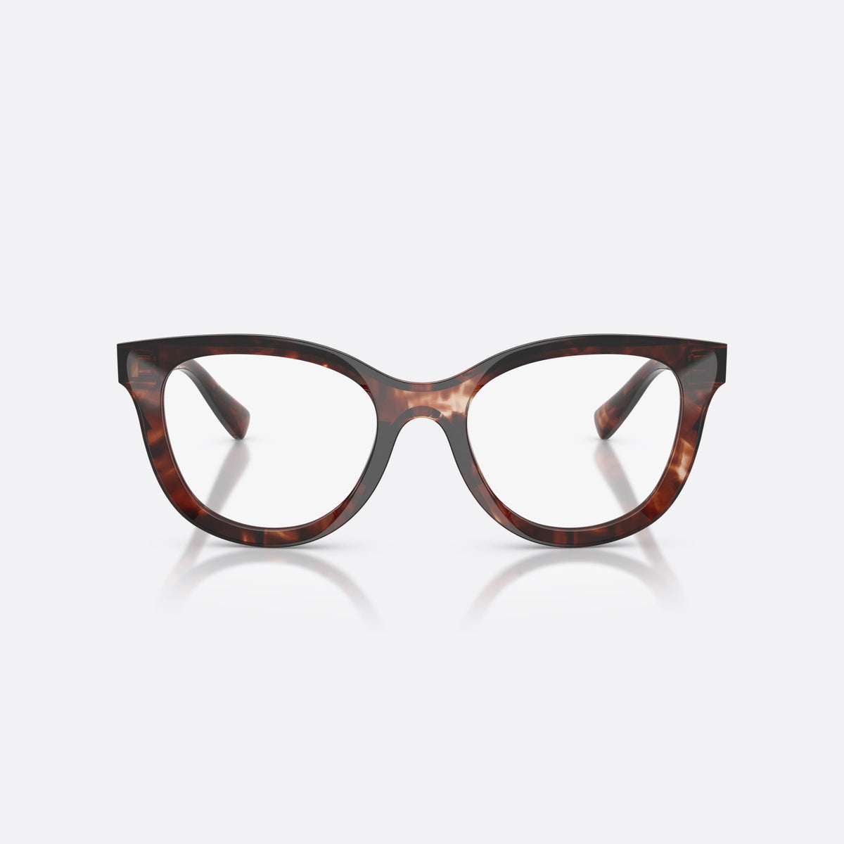 Dolce & Gabbana DG3437 3222 eyeglasses, red phantos frame for women, plain acetate bridge, brand lettering on temples, front view