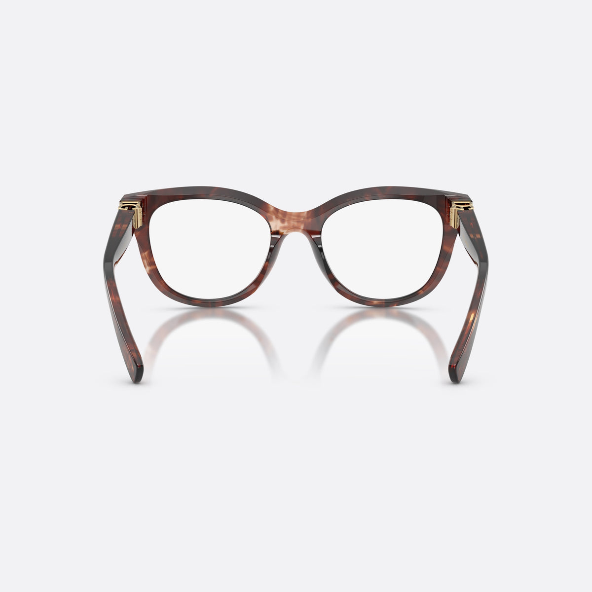Dolce & Gabbana DG3437 3222 eyeglasses, red phantos frame for women, plain acetate bridge, brand lettering on temples, back view