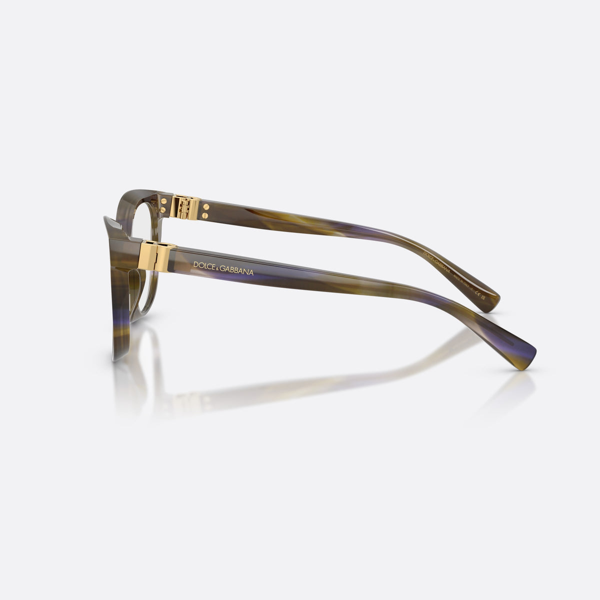 Rame ochelari de vedere Dolce & Gabbana DG3437 3447, phantos verde, pentru femei, punte simplă din acetat, literele brandului pe brațe, vedere laterală