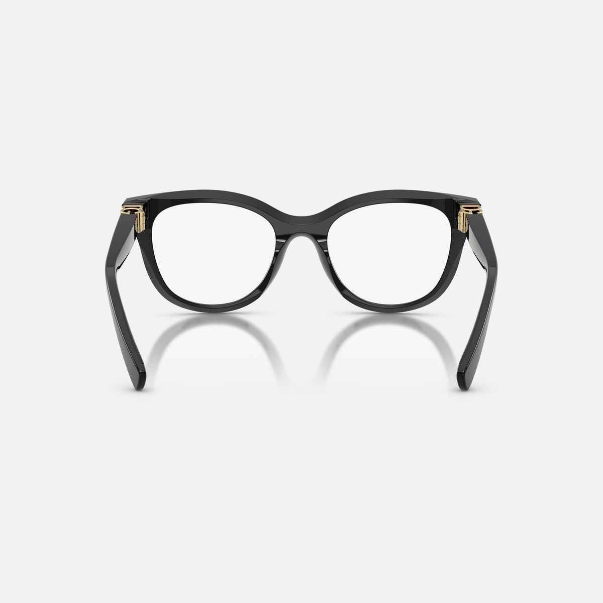 Dolce & Gabbana DG3437 501 eyeglasses, black phantos frame for women, plain bridge, integrated into front, full-rim frame, back view