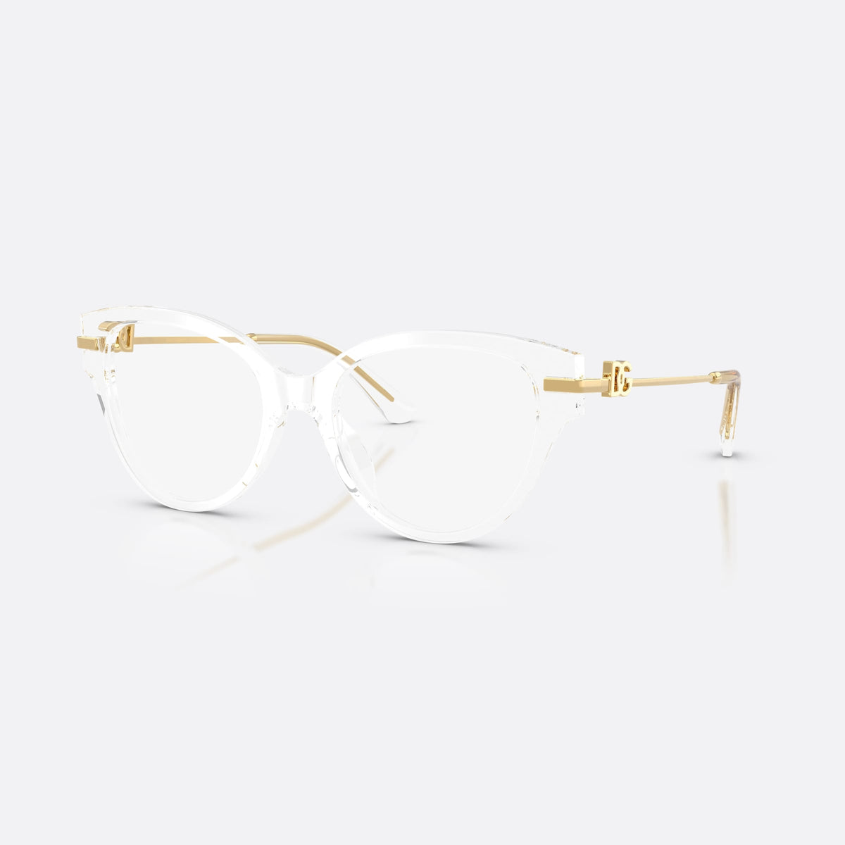 Rame ochelari de vedere Dolce & Gabbana DG3438 3133, fluture transparent, pentru femei, punte simplă cu zonă nazală integrată, ramă completă