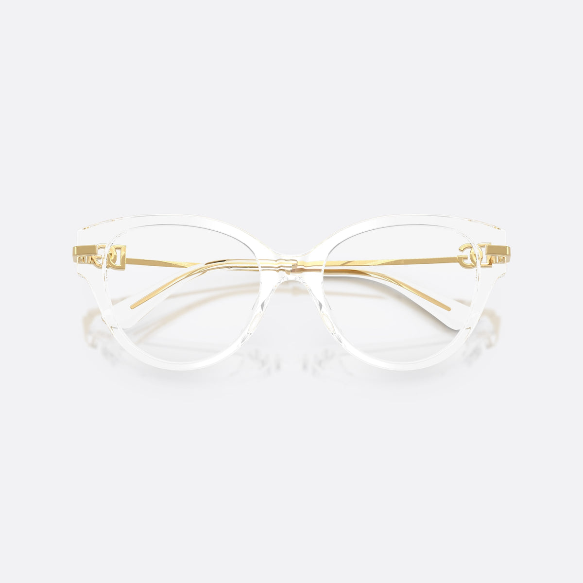 Rame ochelari de vedere Dolce & Gabbana DG3438 3133, fluture transparent, pentru femei, punte simplă cu zonă nazală integrată, ramă completă, cu brațele pliate