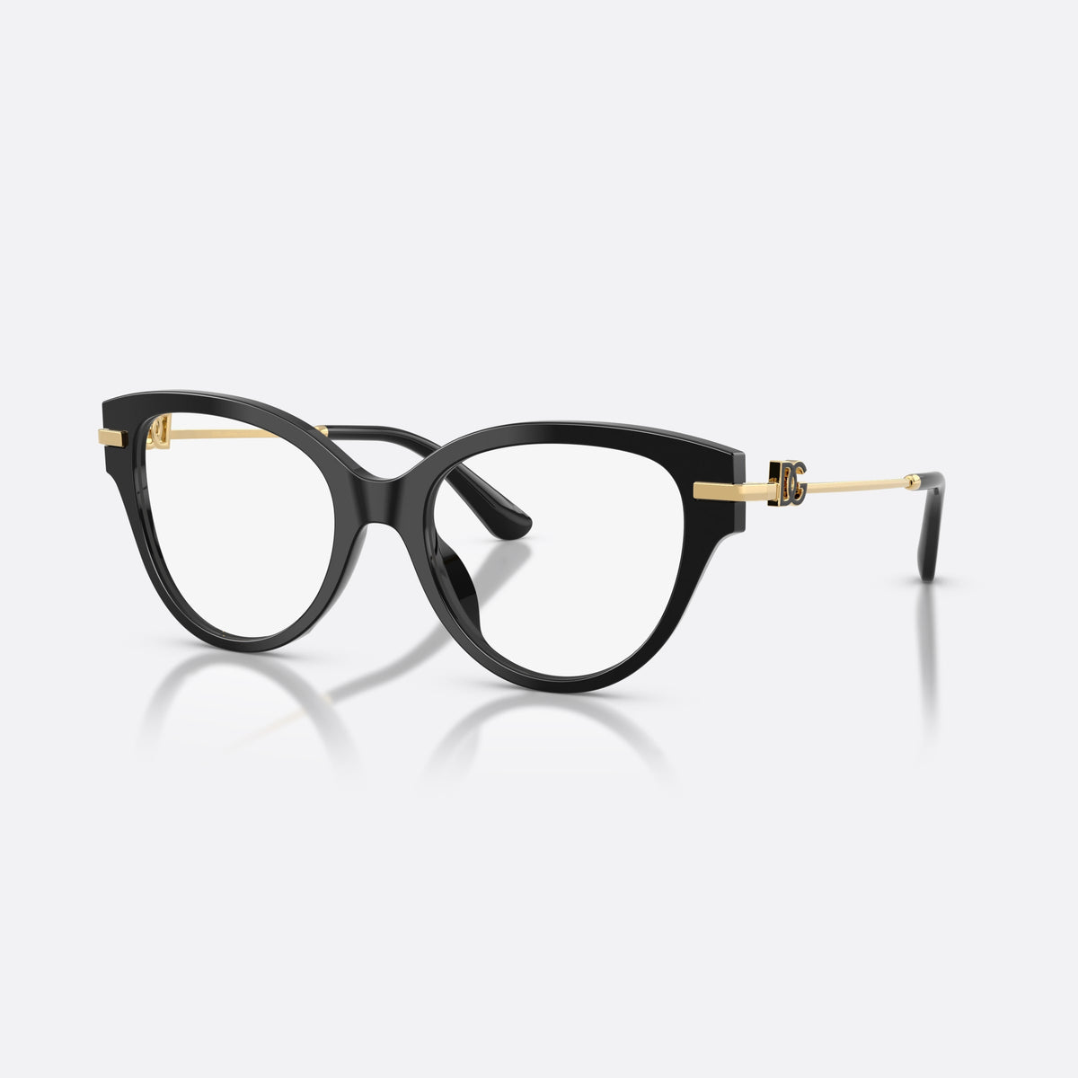 Rame ochelari de vedere Dolce & Gabbana DG3438 501, fluture negru, pentru femei, punte simplă din acetat, placă cu logoul brandului pe brațe
