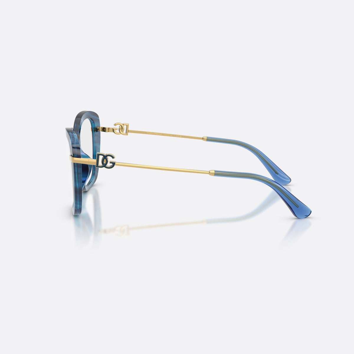 Rame ochelari de vedere Dolce & Gabbana DG3439 3472, patrati albastru, pentru femei, punte dublă cu arc central, ramă completă din acetat, vedere laterală