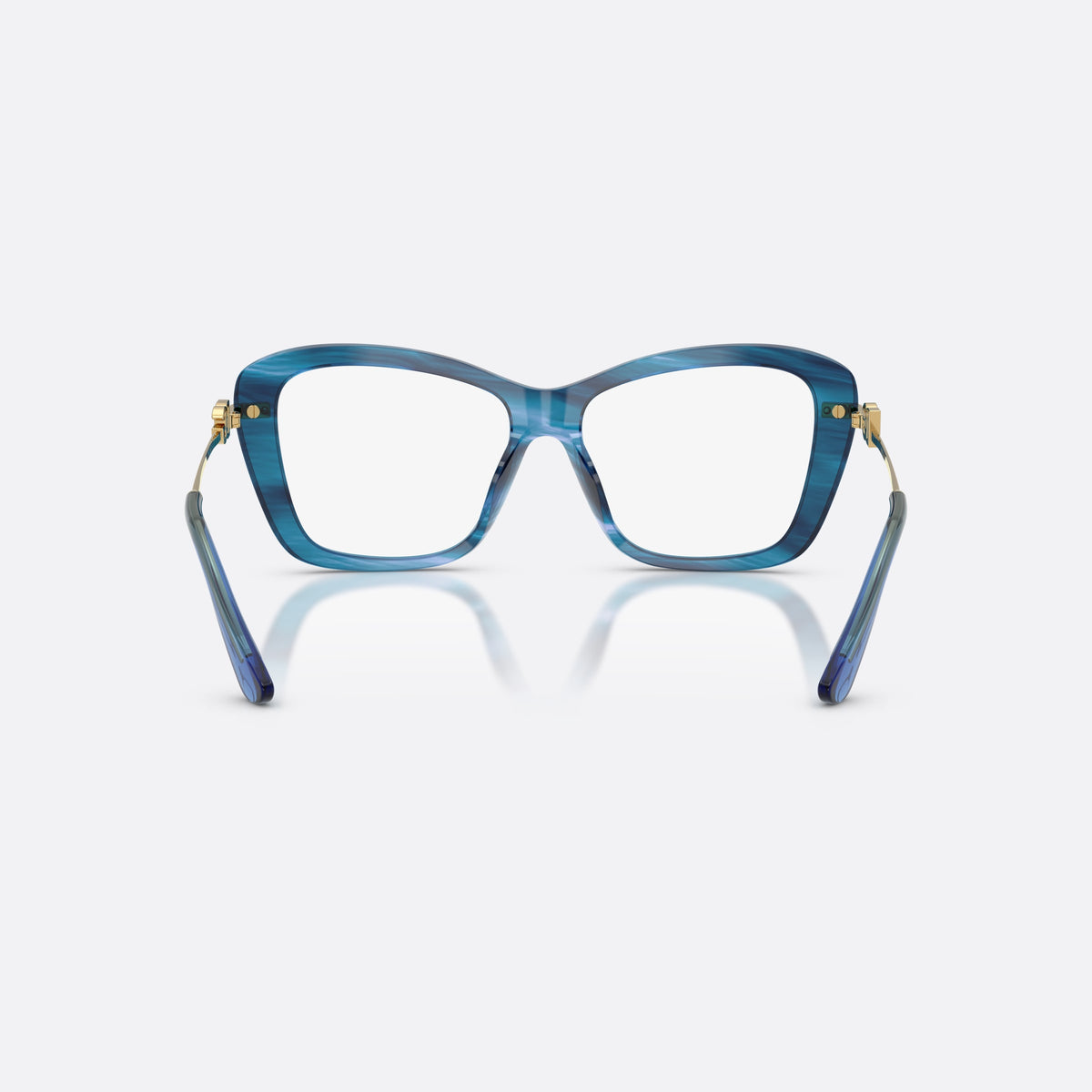Rame ochelari de vedere Dolce & Gabbana DG3439 3472, patrati albastru, pentru femei, punte dublă cu arc central, ramă completă din acetat, vedere din spate