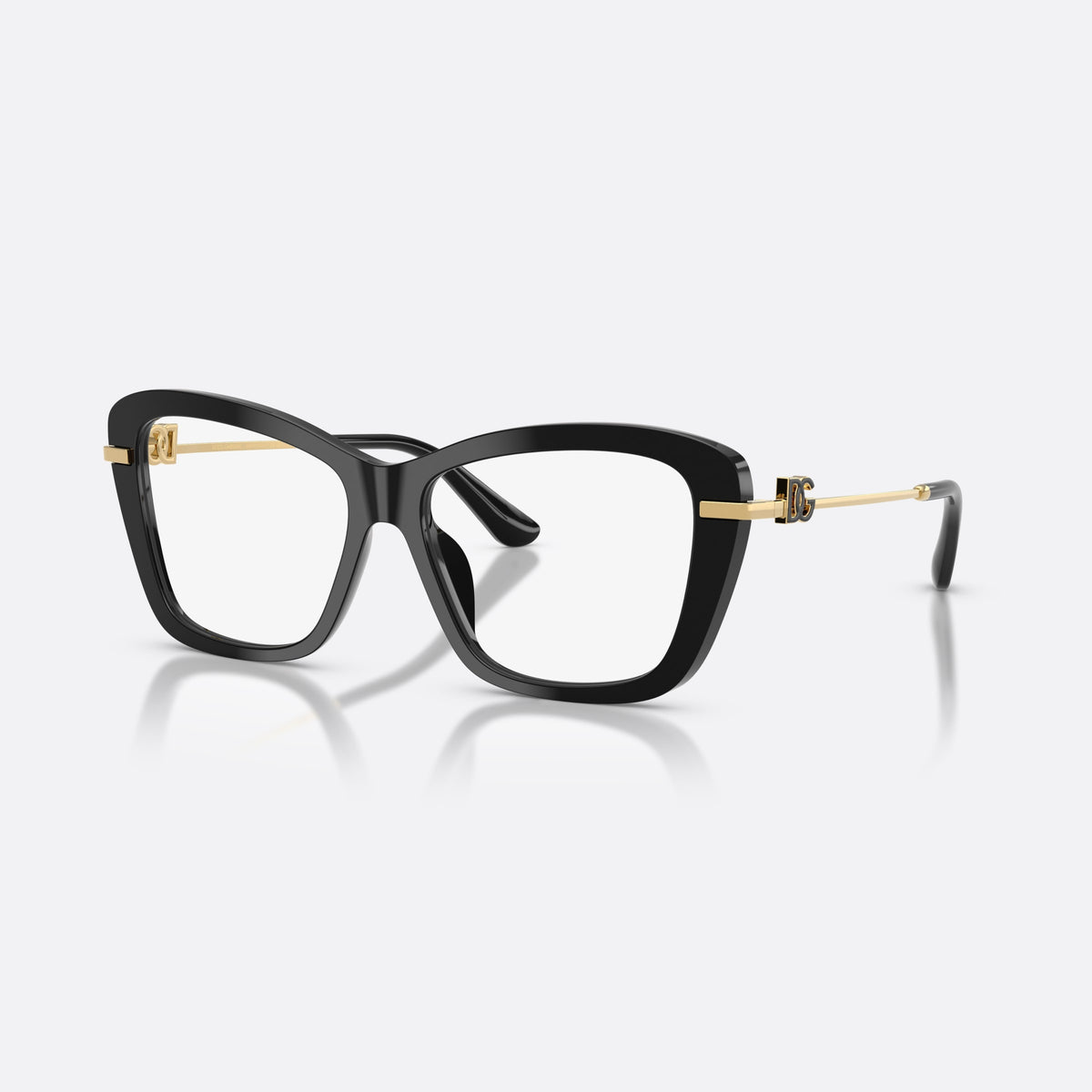 Rame ochelari de vedere Dolce & Gabbana DG3439 501, patrati negru, pentru femei, punte keyhole, placă cu logo-ul brandului pe brațe