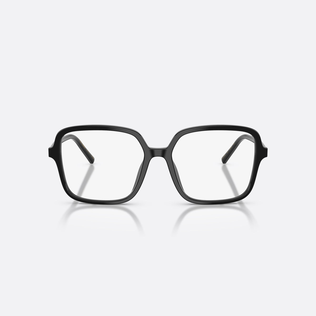 Dolce & Gabbana DG3442 501 eyeglasses, black square frame for women, plain bridge, brand lettering on temple, full-rim frame, front view