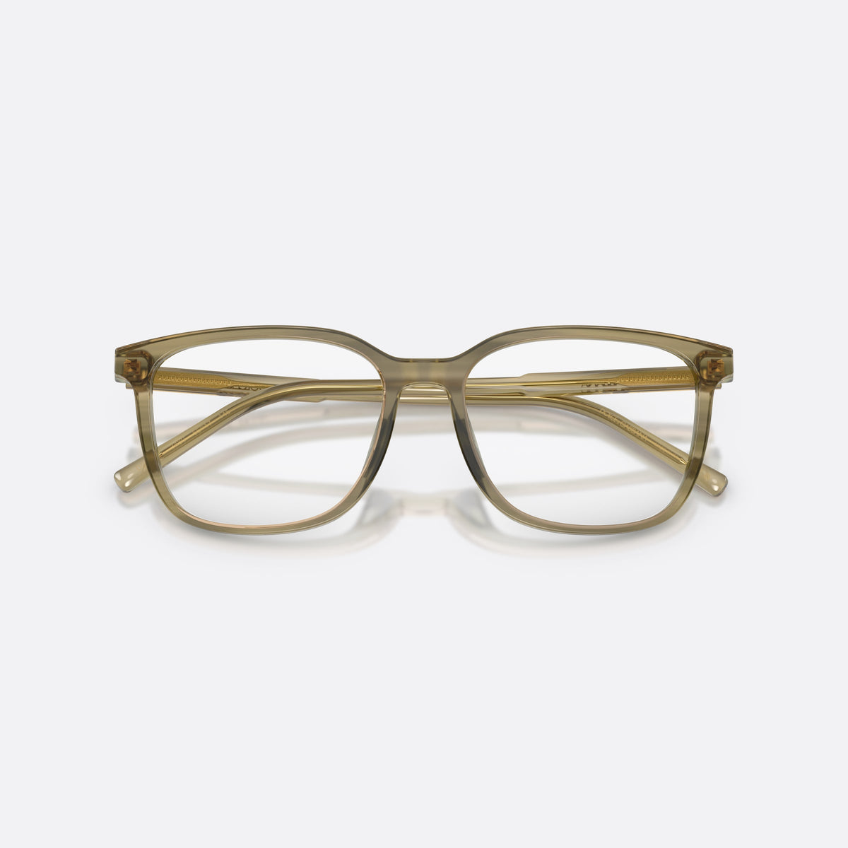 Dolce & Gabbana DG3445 3480 eyeglasses, green square frame for men, plain double bridge, brand lettering on temples, folded