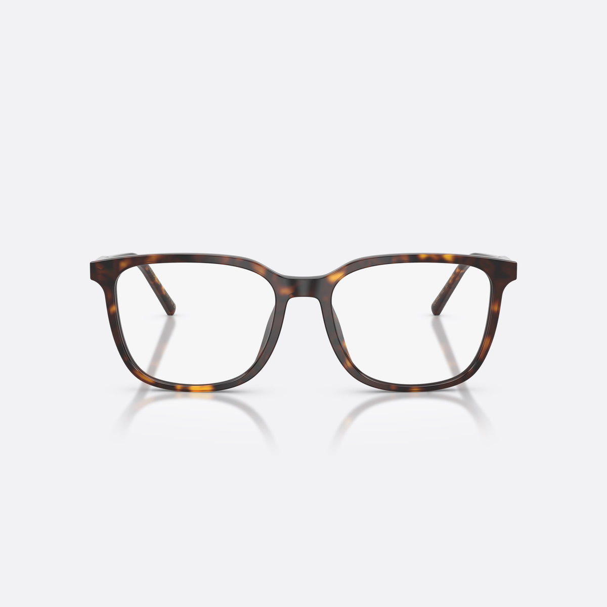 Dolce & Gabbana DG3445 502 eyeglasses, havana square frame for men, plain bridge, brand lettering on temples, front view