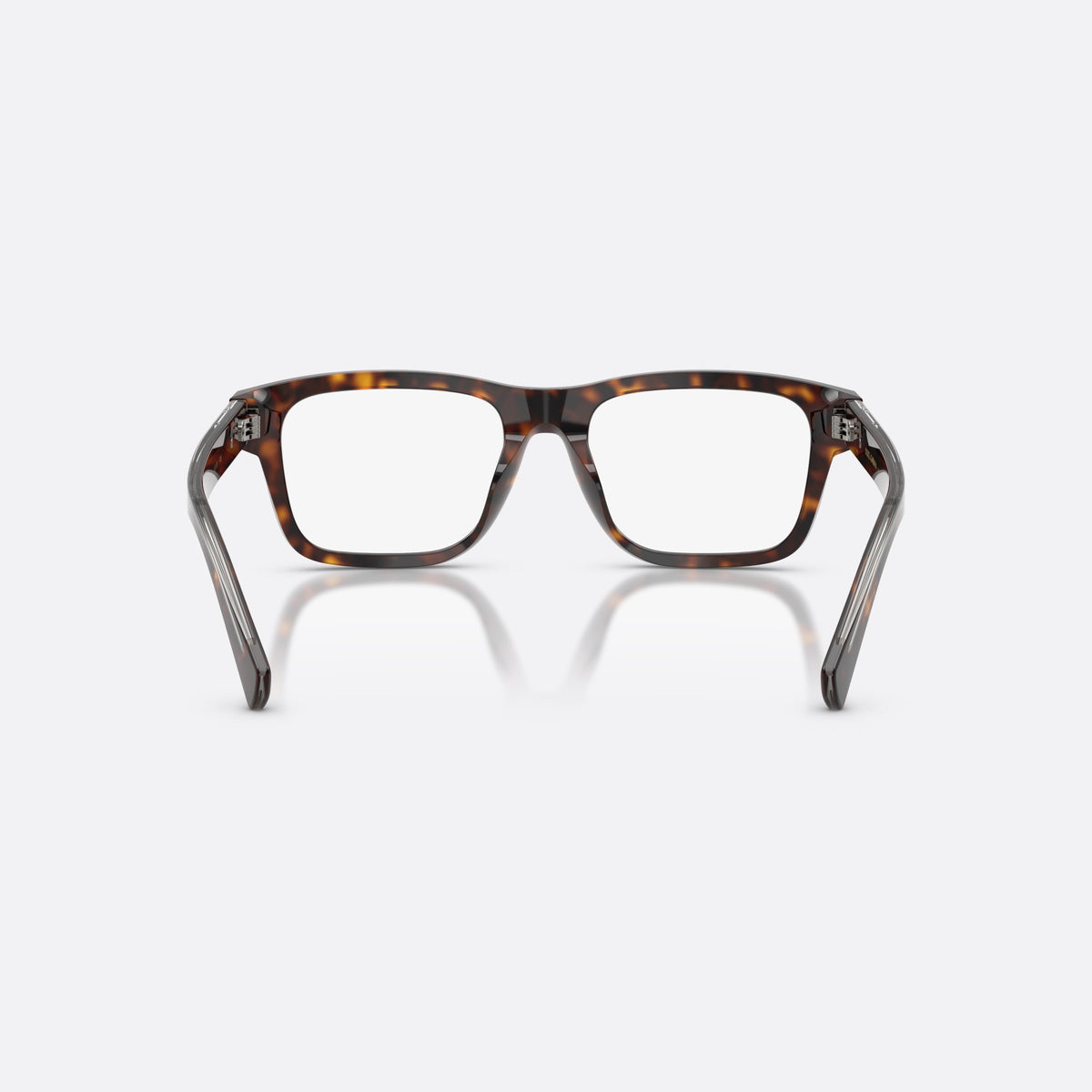 Rame ochelari de vedere Dolce & Gabbana DG3446 502, rectangulari havana, pentru bărbați, punte plată în formă de șa, literele brandului pe brațe, vedere din spate