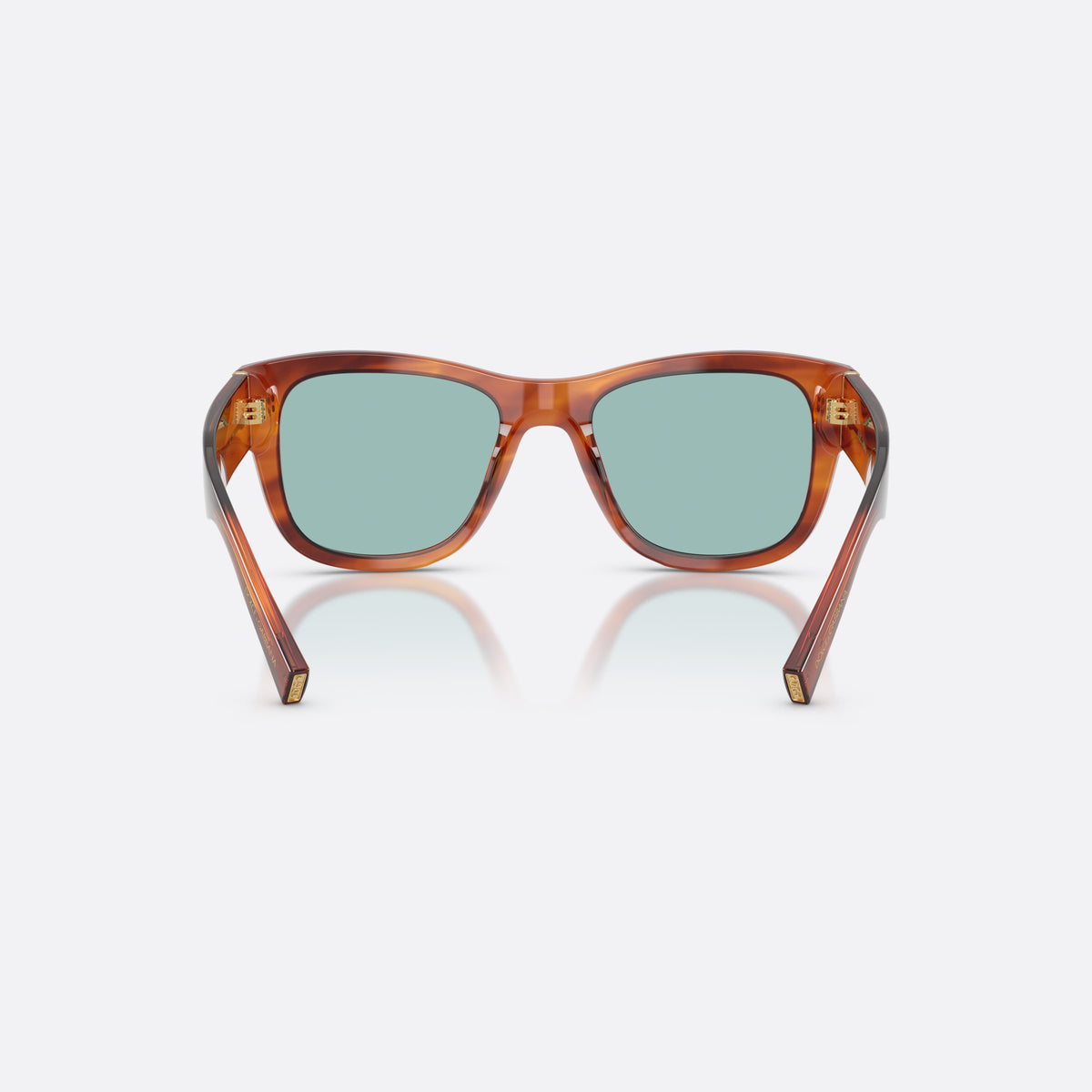Ochelari de soare Dolce & Gabbana DG4338 322180, patrati havana, pentru bărbați, punte simplă din acetat, plăcuță cu logoul brandului pe braț, vedere din spate