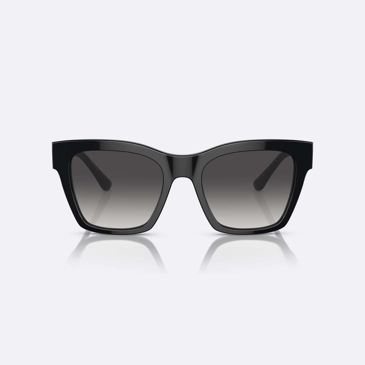 Dolce & Gabbana DG4384 501/8G sunglasses, black square frame for women, plain bridge, brand logo on temple, wide tapered temples, front view