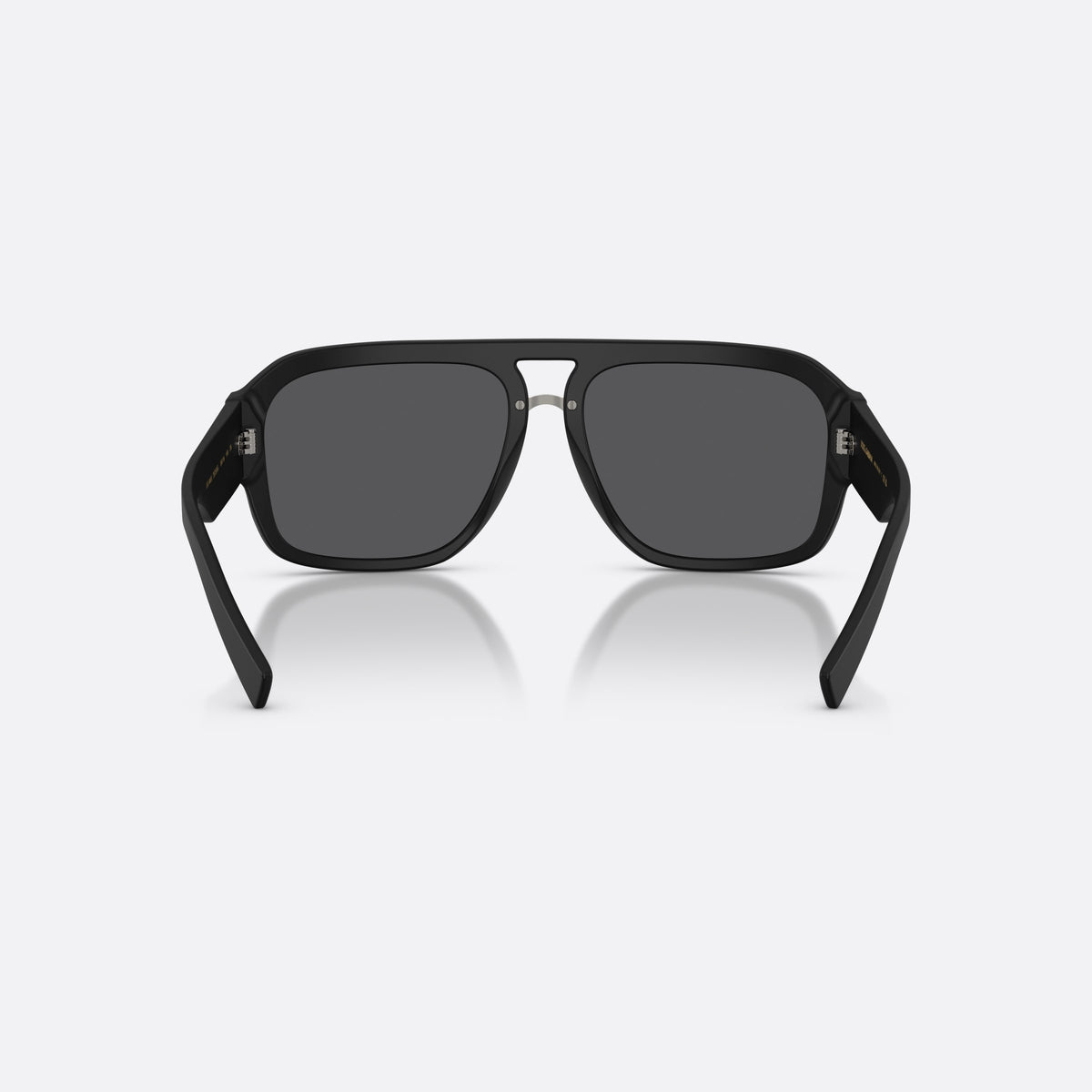 Dolce & Gabbana DG4403 25256G sunglasses, black pilot frame for men, keyhole bridge, brand logo plaque on temple, back view