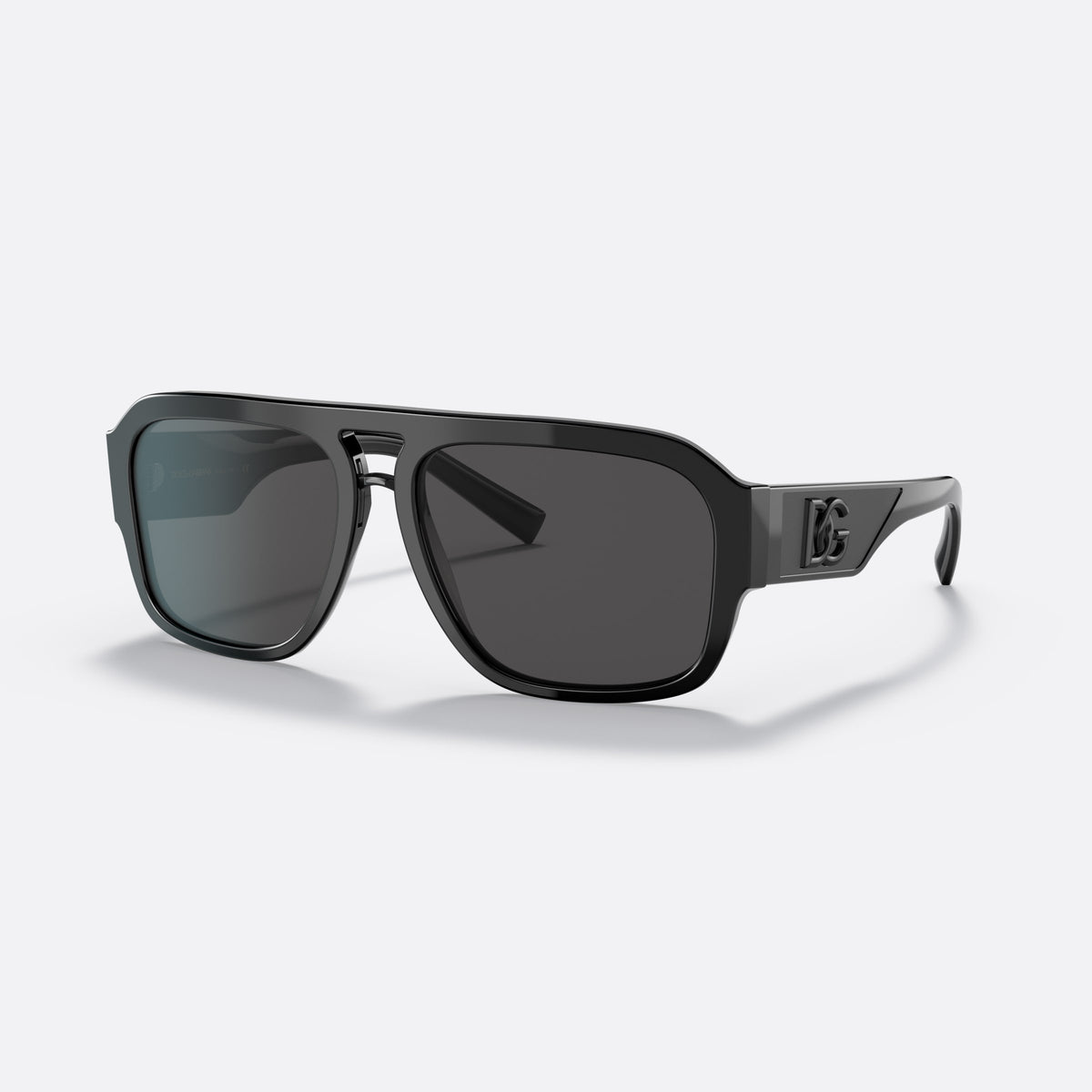Ochelari de soare Dolce & Gabbana DG4403 501/87, pilot negru, pentru bărbați, punte keyhole, placă cu logoul brandului pe braț