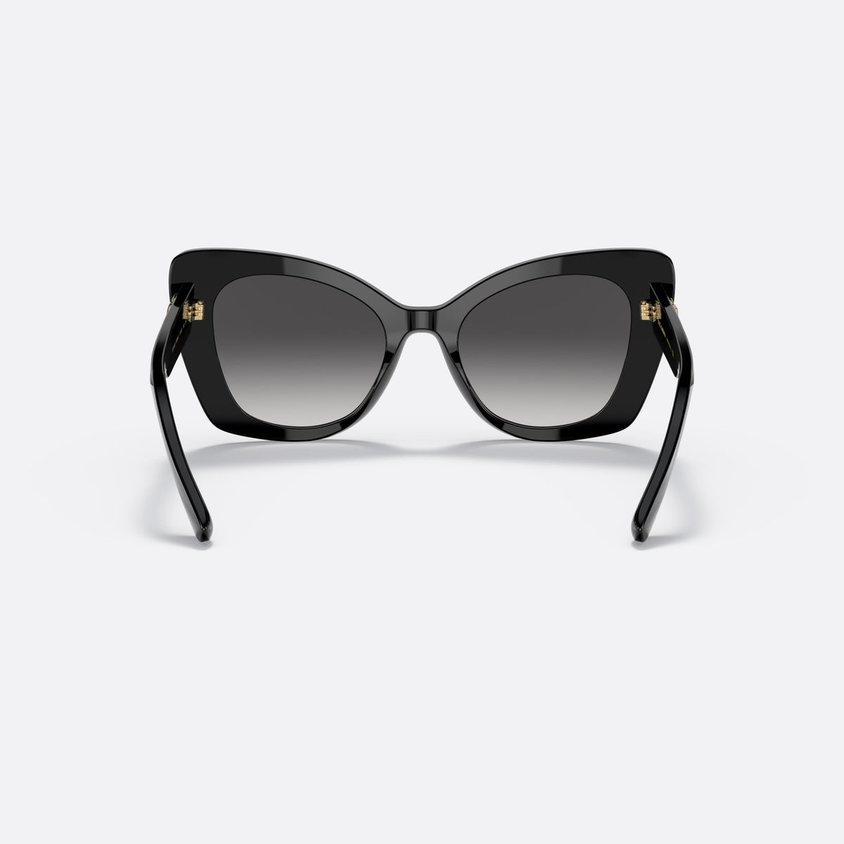 Dolce & Gabbana DG4405 501/8G sunglasses, black butterfly frame, unisex, plain bridge, brand logo on temple, wide tapered temples, back view