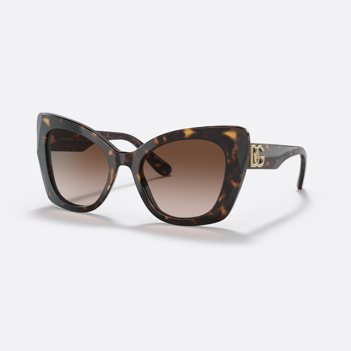 Dolce & Gabbana DG4405 502/13 D sunglasses, havana butterfly frame for women, integrated bridge, brand lettering on temples