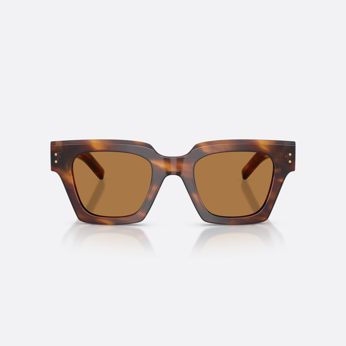 Ochelari de soare Dolce & Gabbana DG4413 306373, patrati havana, pentru bărbați, punte simplă, litere ale brandului pe braț, ramă completă, vedere din față