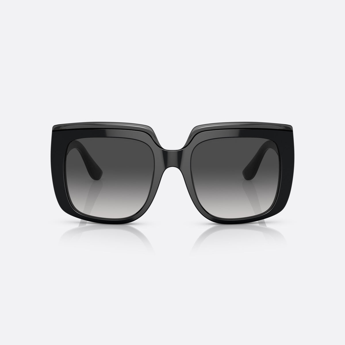 Dolce & Gabbana DG4414 501/8G sunglasses, black square frame, unisex, double bridge, brand lettering on temple, full-rim frame, front view
