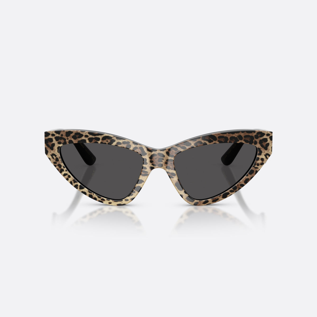 Dolce & Gabbana DG4439 316387 sunglasses, brown cat eye frame for women, plain bridge, brand logo on temples, full-rim frame, front view