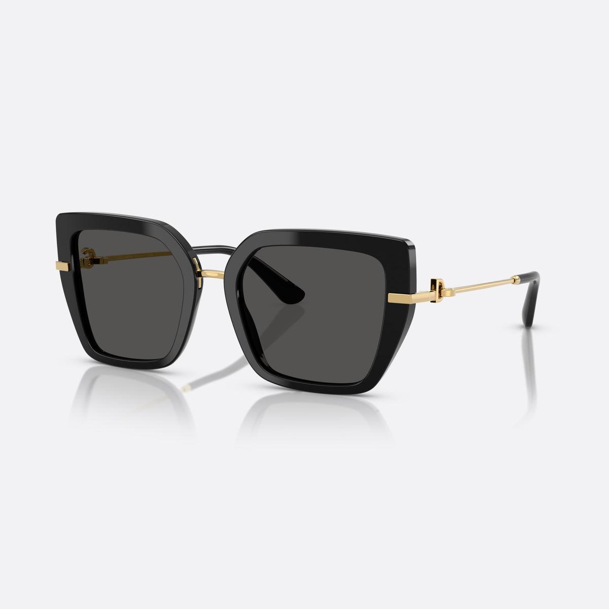 Ochelari de soare Dolce & Gabbana DG4474 501/87, fluture negru, pentru femei, punte subțire metalică, plachetă cu logoul brandului pe braț