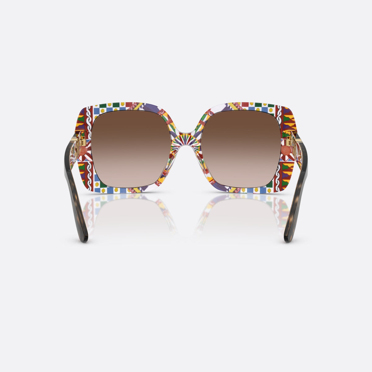 Ochelari de soare Dolce & Gabbana DG4475 321713, patrati havana, pentru femei, punte simplă care unește rama, brațe late cu capete înguste