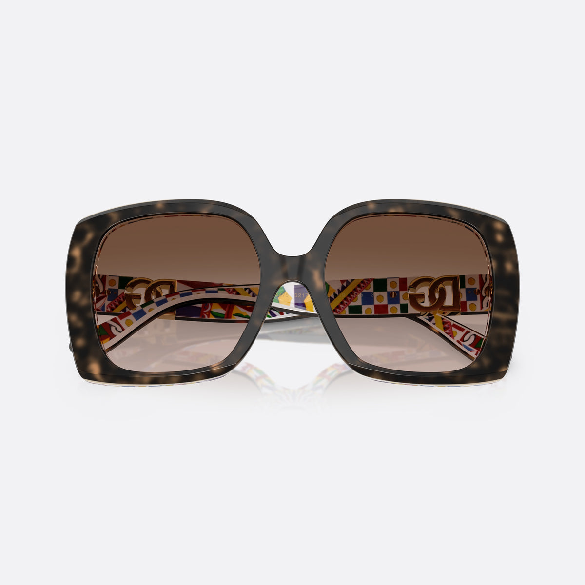 Ochelari de soare Dolce & Gabbana DG4475 321713, patrati havana, pentru femei, punte simplă care unește rama, brațe late cu capete înguste