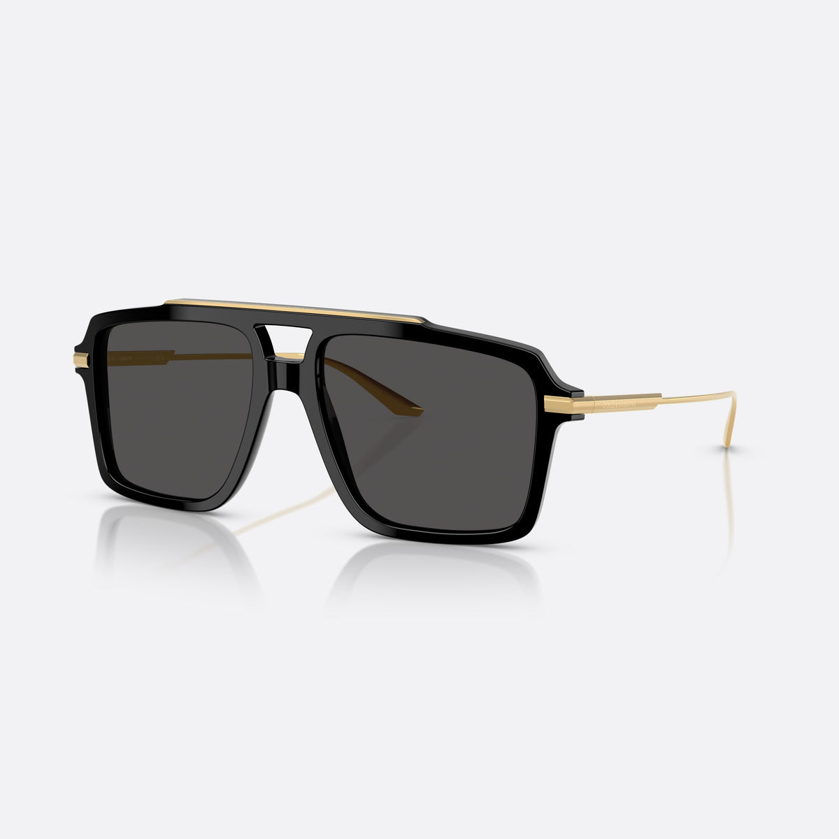 Ochelari de soare Dolce & Gabbana DG4477 501/87, pilot negru, pentru bărbați, punte keyhole, literele brandului pe brațe