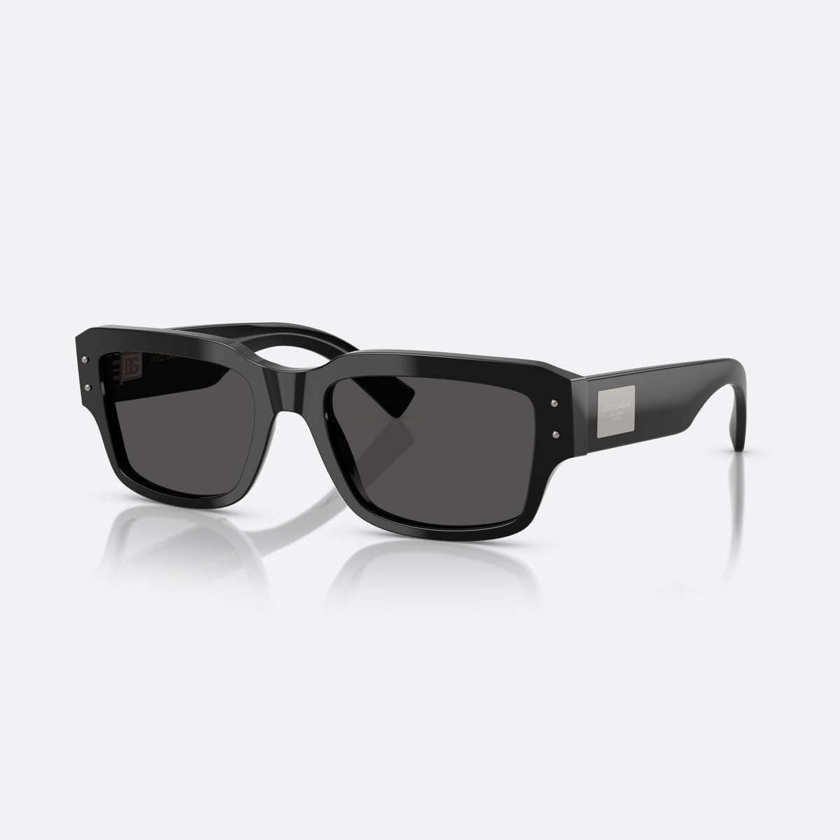 Dolce & Gabbana DG4483 501/87 sunglasses, black square frame for men, keyhole bridge, brand lettering on temples, full-rim frame