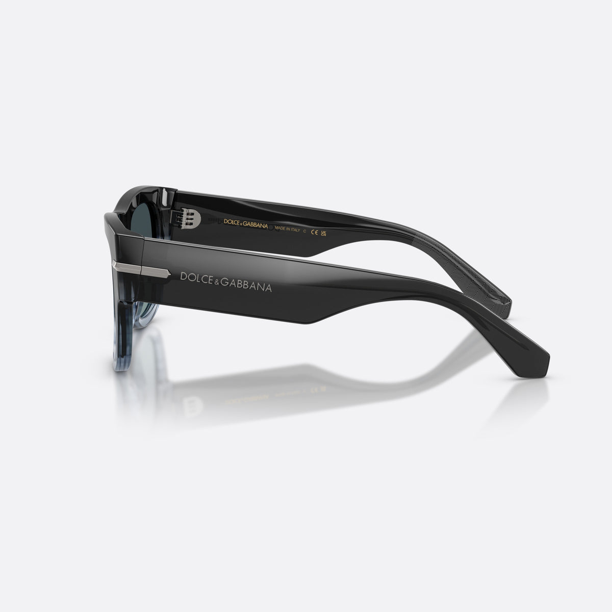 Ochelari de soare Dolce & Gabbana DG4484 348519, patrati albastru, pentru bărbați, punte simplă, literele brandului pe brațe, ramă completă, vedere laterală