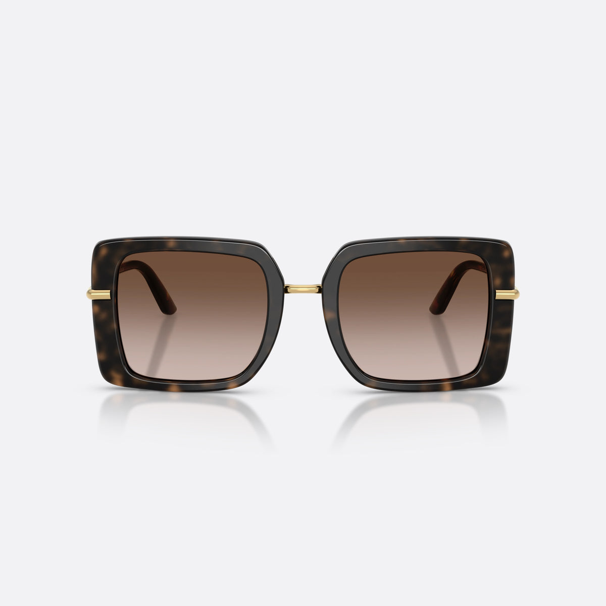 Dolce & Gabbana DG4491 321713 sunglasses, havana square frame for women, metal saddle bridge, brand lettering on temples, front view