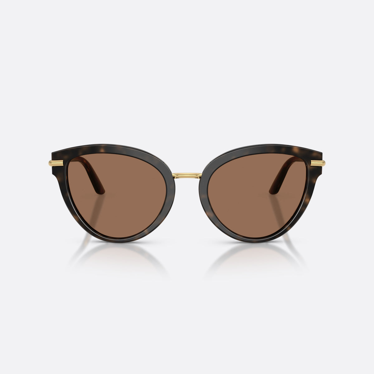 Ochelari de soare Dolce & Gabbana DG4492 321713, fluture havana, pentru femei, punte subțire metalică, literele brandului pe brațe, vedere din față