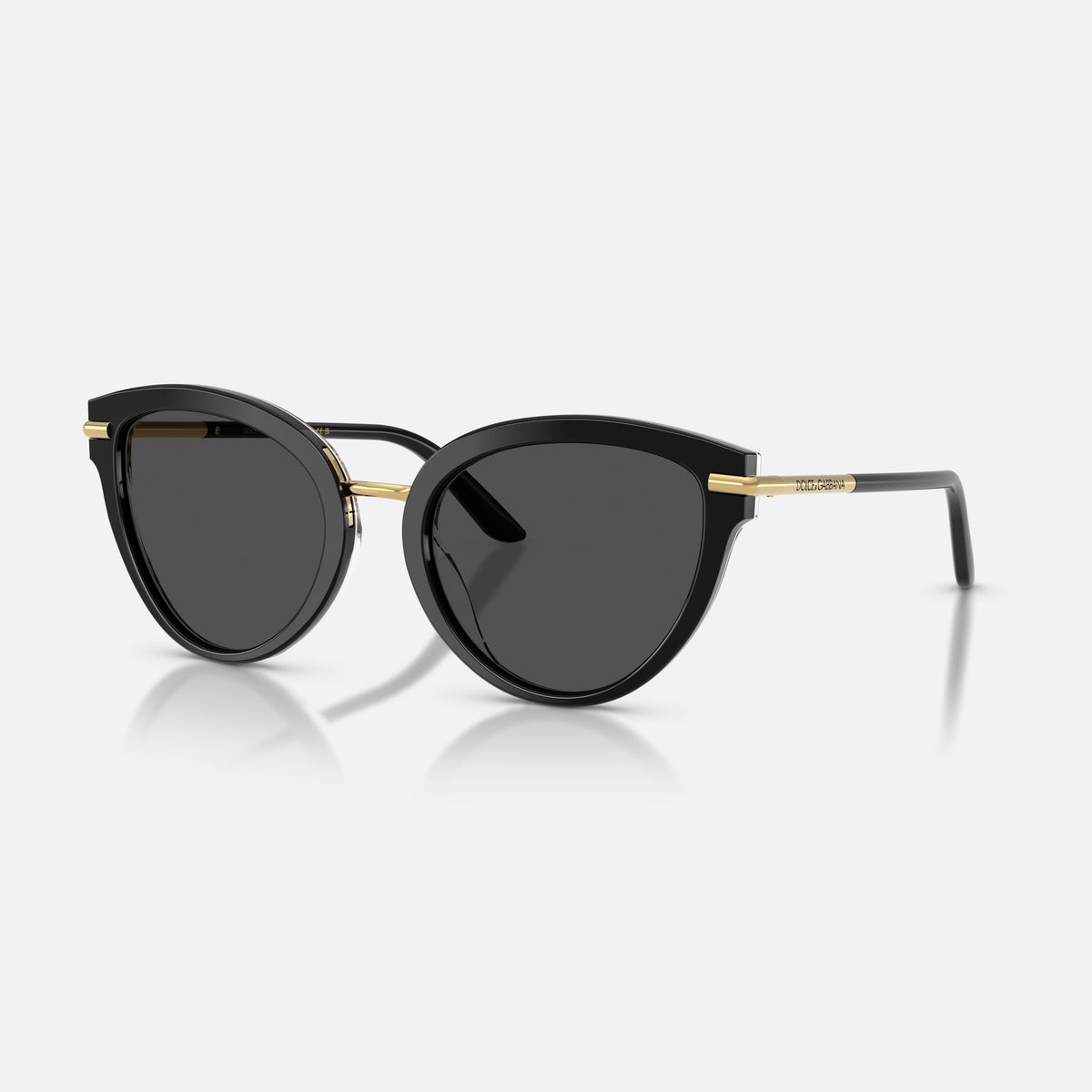 Ochelari de soare Dolce & Gabbana DG4492 32998G, fluture negru, pentru femei, punte metalică cu finisaj auriu, ramă completă