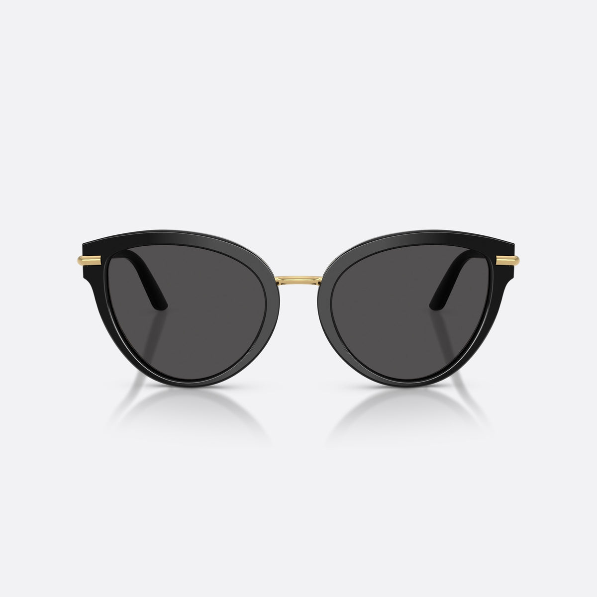 Ochelari de soare Dolce & Gabbana DG4492 32998G, fluture negru, pentru femei, punte metalică cu finisaj auriu, ramă completă, vedere din față