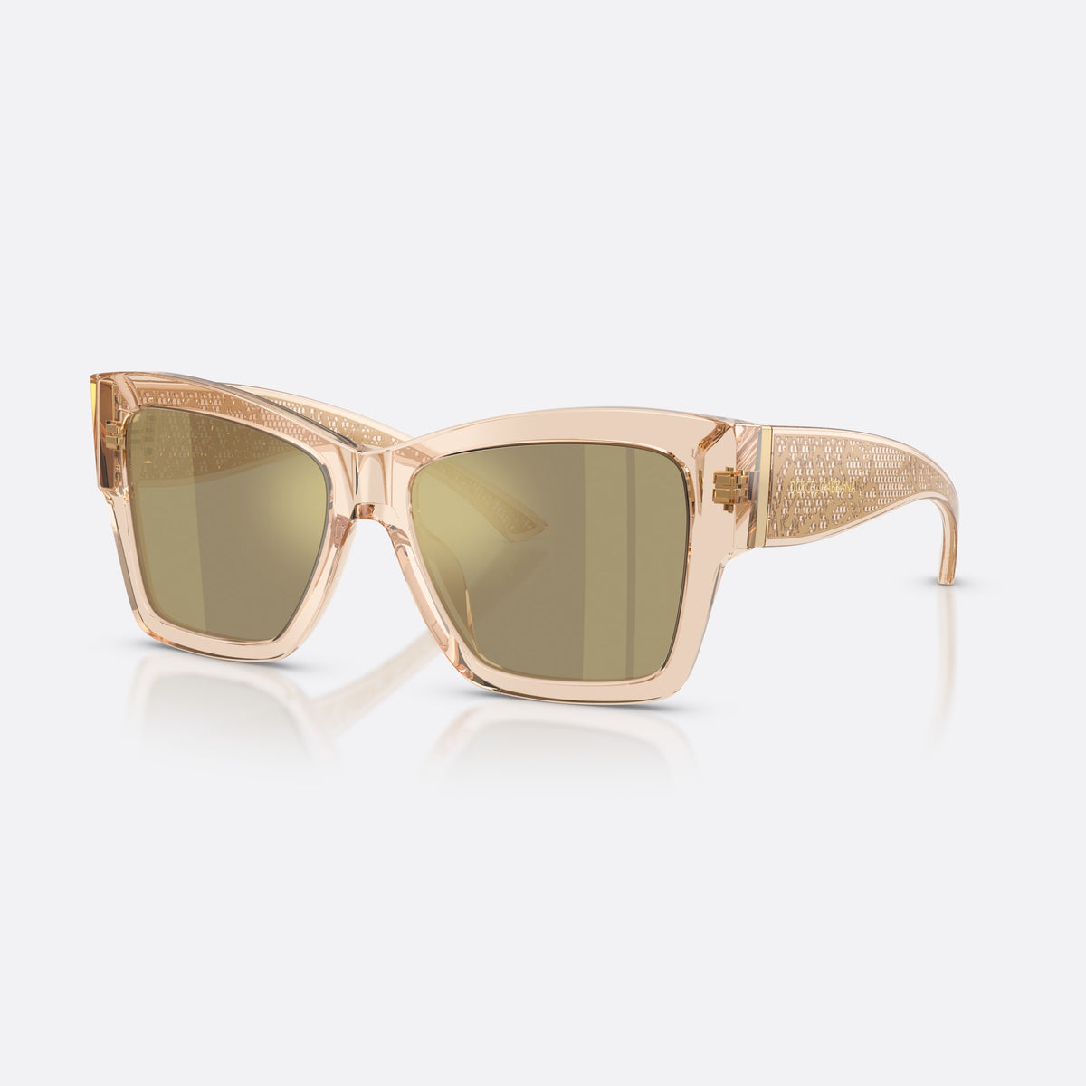 Dolce & Gabbana DG4493 343203 sunglasses, brown square frame for women, keyhole bridge, brand lettering on temples