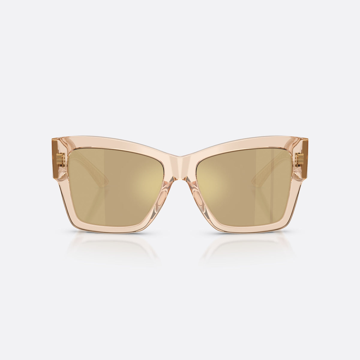 Dolce & Gabbana DG4493 343203 sunglasses, brown square frame for women, keyhole bridge, brand lettering on temples, front view
