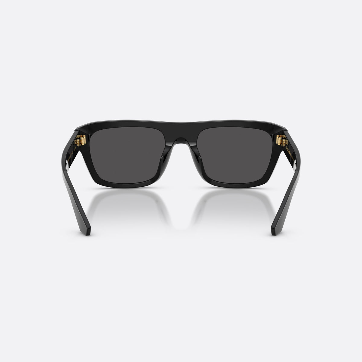 Dolce & Gabbana DG4496 501/87 sunglasses, black rectangle frame for men, plain bridge with central dip, slim tapered temples, back view
