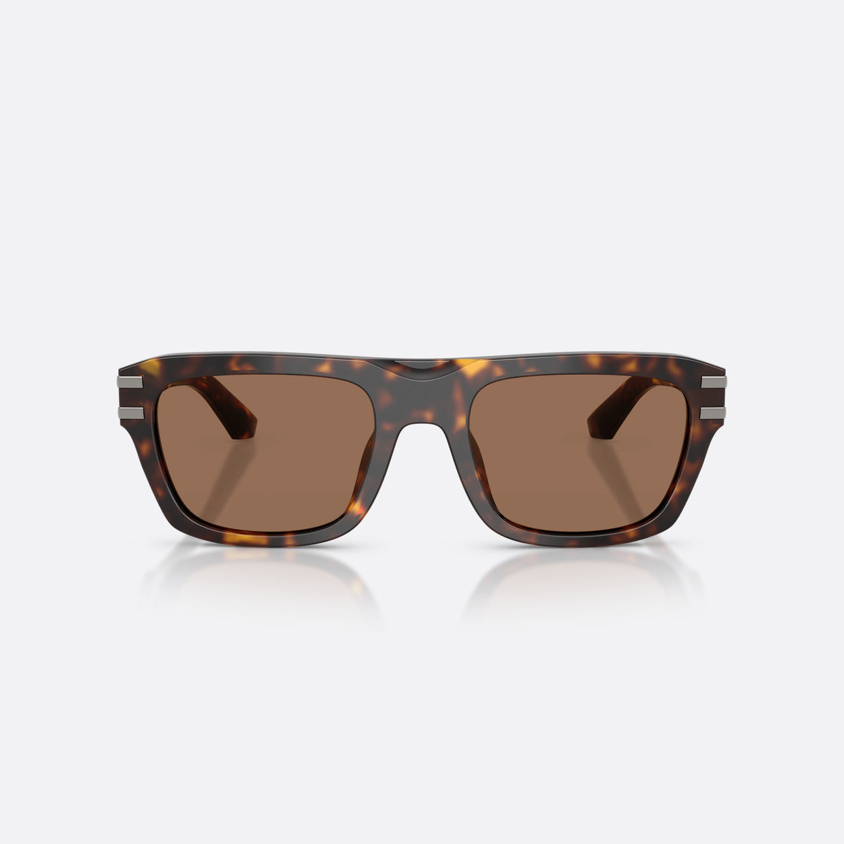 Ochelari de soare Dolce & Gabbana DG4496 502/73, rectangulari havana, pentru bărbați, punte simplă tip șa, placă cu logoul brandului pe braț, vedere din față
