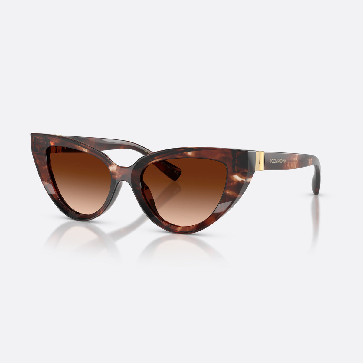 Ochelari de soare Dolce & Gabbana DG4497 322274, cat eye roșu, pentru femei, punte simplă, literele brandului pe brațe, ramă completă