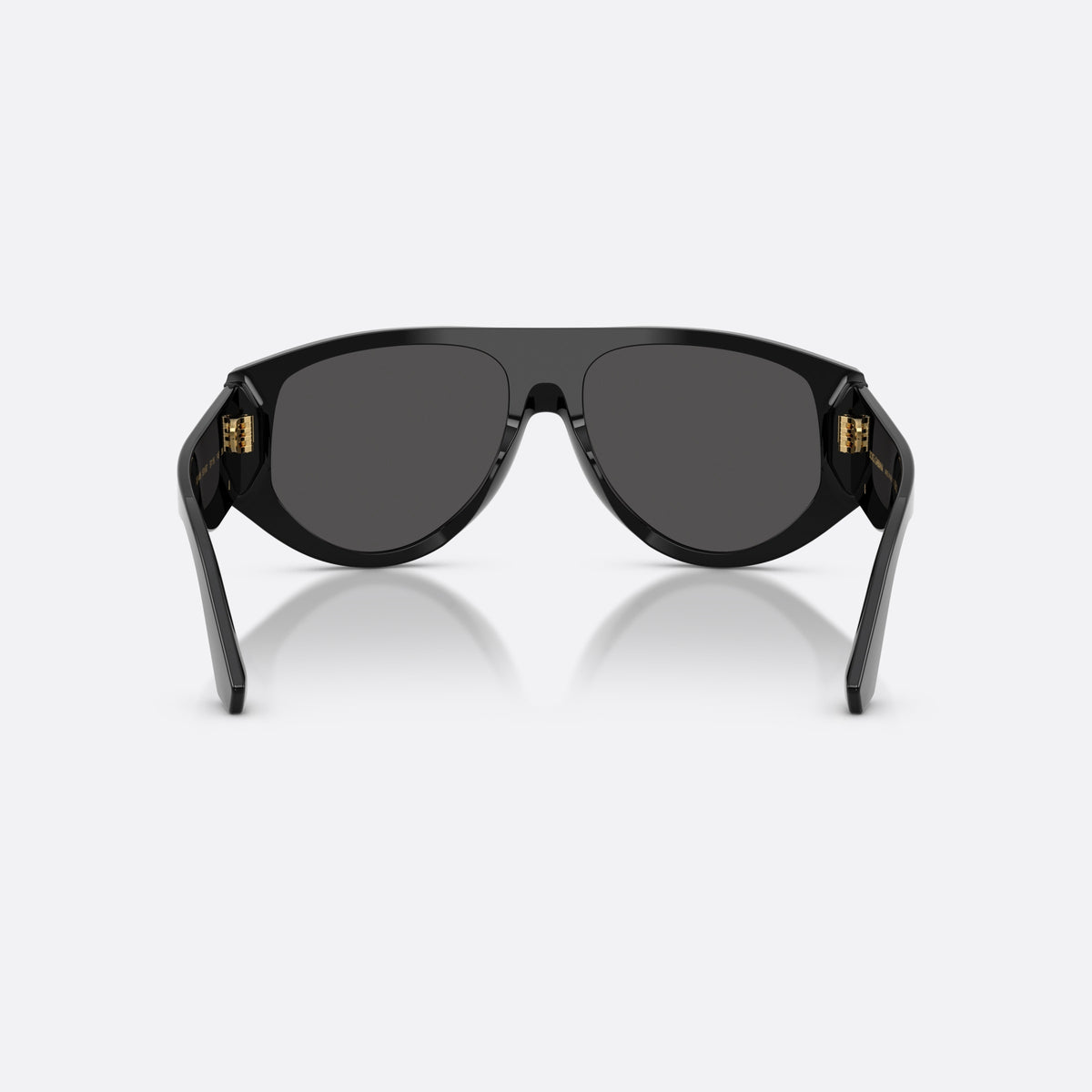 Ochelari de soare Dolce & Gabbana DG4499 501/87, pilot negru, pentru femei, punte simplă, logo auriu al brandului pe braț, vedere din spate