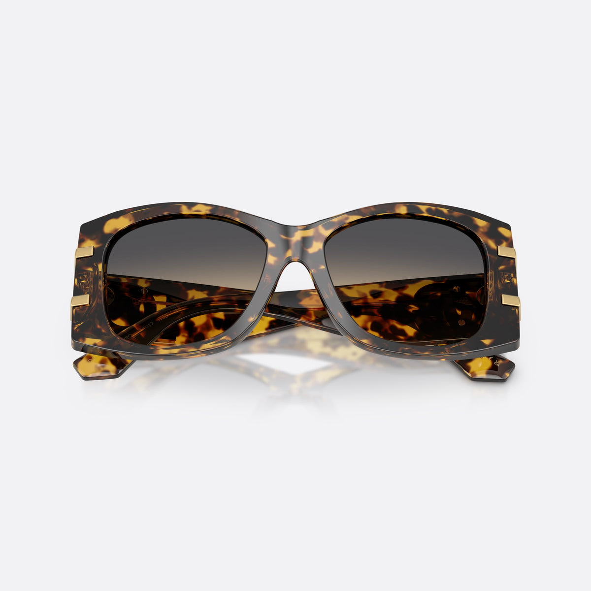 Ochelari de soare Dolce & Gabbana DG4501 33302Q, fluture havana, pentru femei, punte simplă între lentile, brațe late cu placă, cu brațele pliate