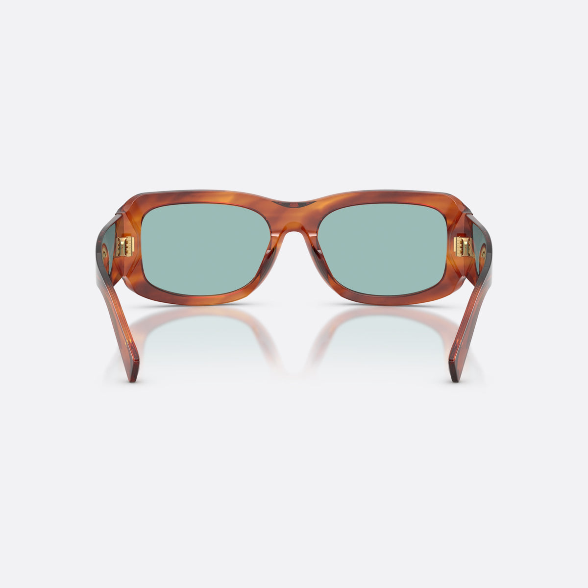 Ochelari de soare Dolce & Gabbana DG4503 322180, rectangulari maro, pentru bărbați, punte simplă, literele brandului pe brațe, ramă completă, vedere din spate