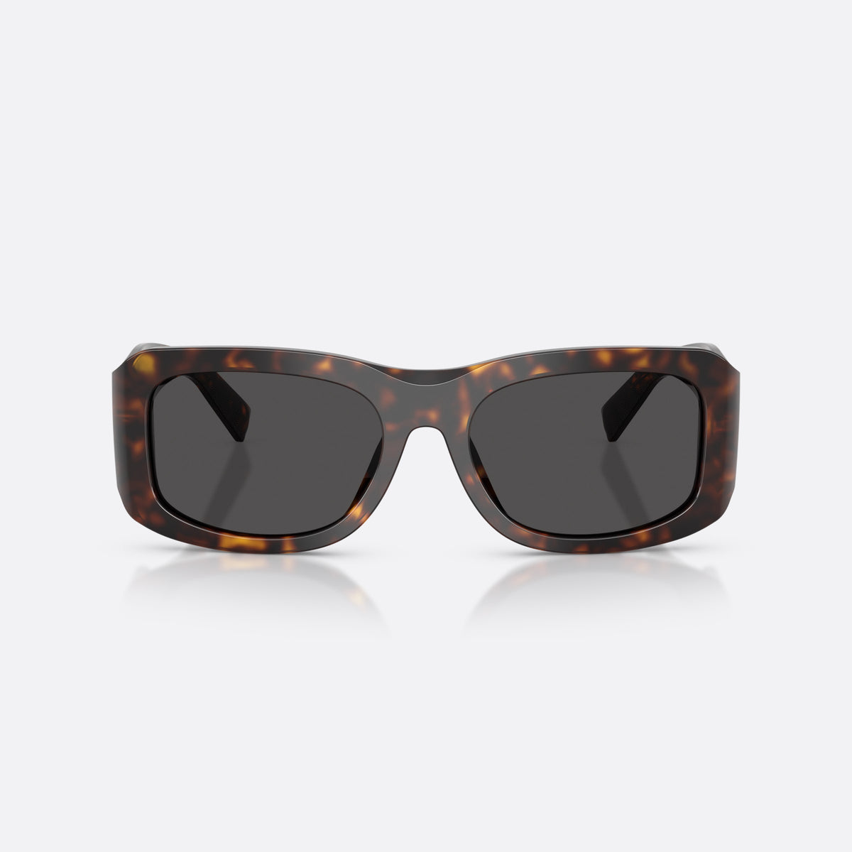 Ochelari de soare Dolce & Gabbana DG4503 502/87, rectangulari havana, pentru bărbați, punte simplă integrată, litere ale brandului pe brațe, vedere din față