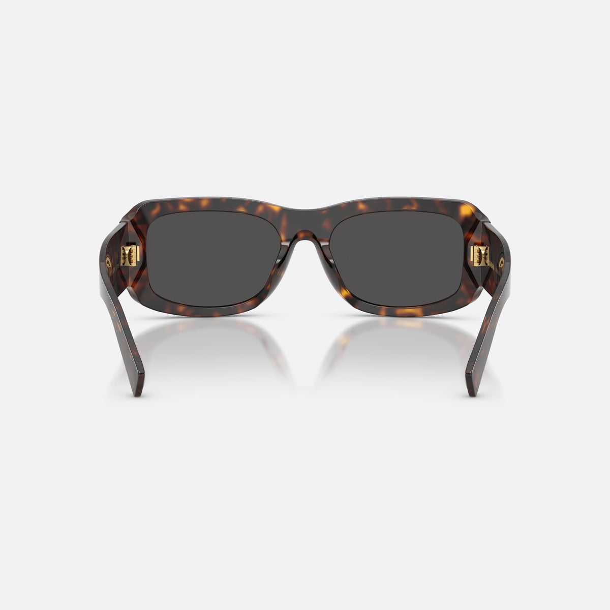 Ochelari de soare Dolce & Gabbana DG4503 502/87, rectangulari havana, pentru bărbați, punte simplă integrată, litere ale brandului pe brațe, vedere din spate