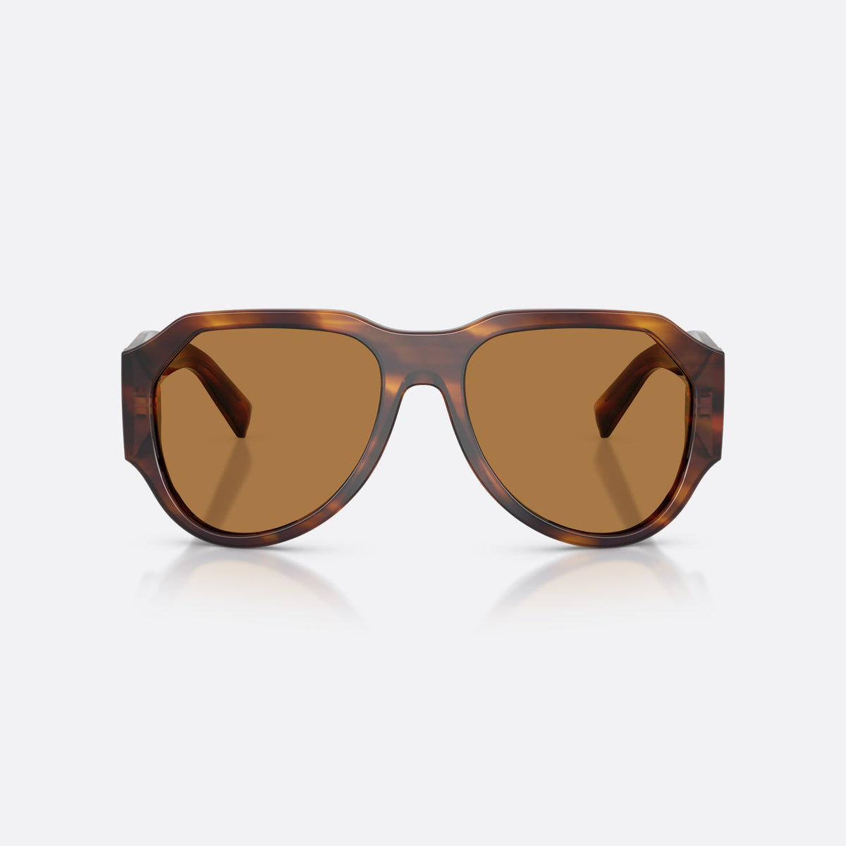 Dolce & Gabbana DG4504 306373 sunglasses, havana pilot frame for men, plain bridge, brand logo on temple, front view