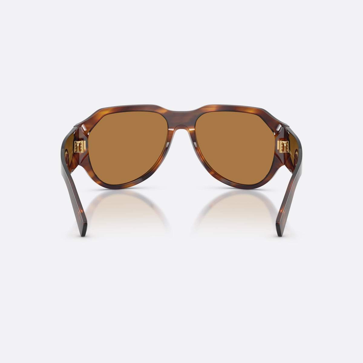 Dolce & Gabbana DG4504 306373 sunglasses, havana pilot frame for men, plain bridge, brand logo on temple, back view