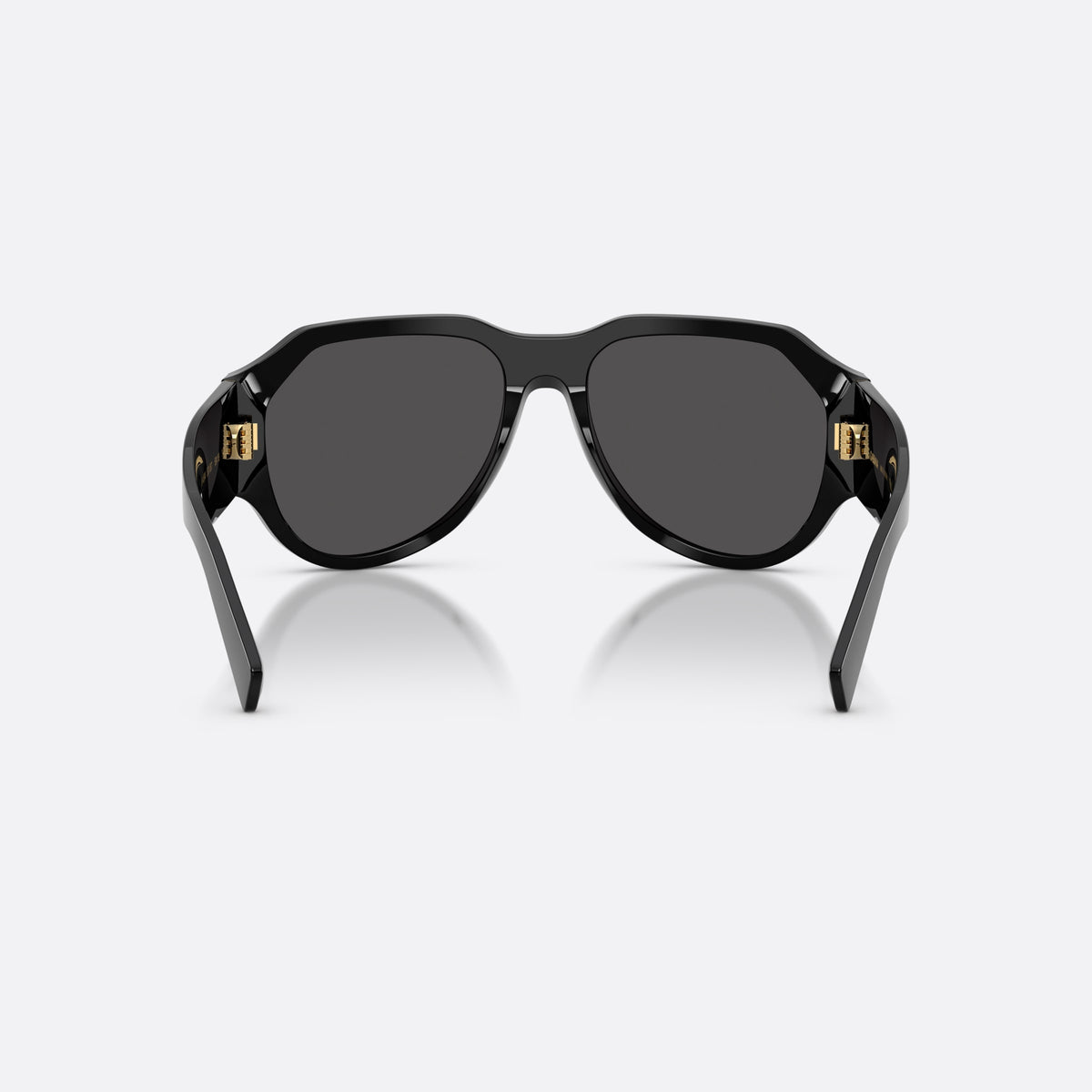 Dolce & Gabbana DG4504 501/87 sunglasses, black pilot frame for men, plain integrated bridge, brand lettering on temples, back view